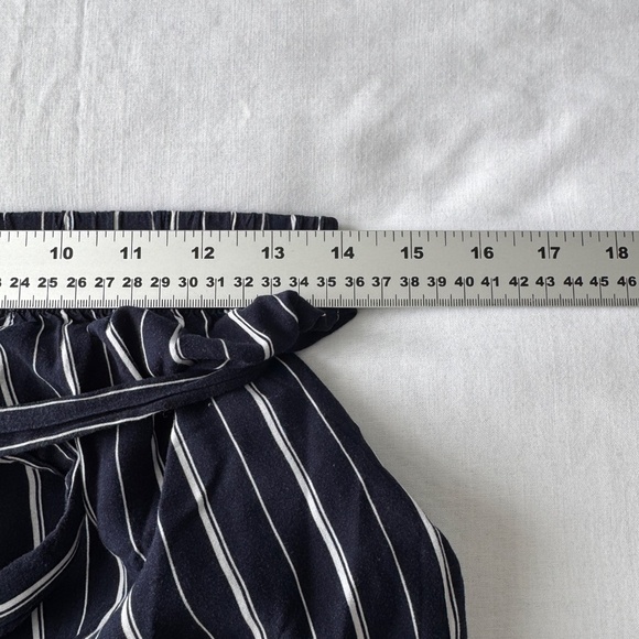 INC Women's M Nautical Stripe Boardwalk Capri Rayon Pants Wide Leg Lightweight - Picture 8 of 12